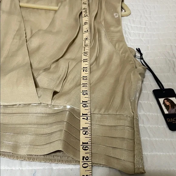 RACHEL Rachel Roy Metallic Cream Sleeveless Blouse - Picture 8 of 9